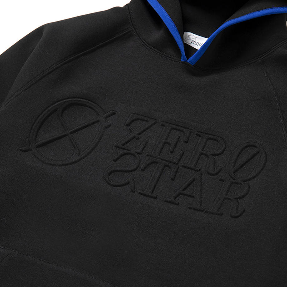F-ZS003 ZERO STAR エンボスプリントパーカー / ブラック